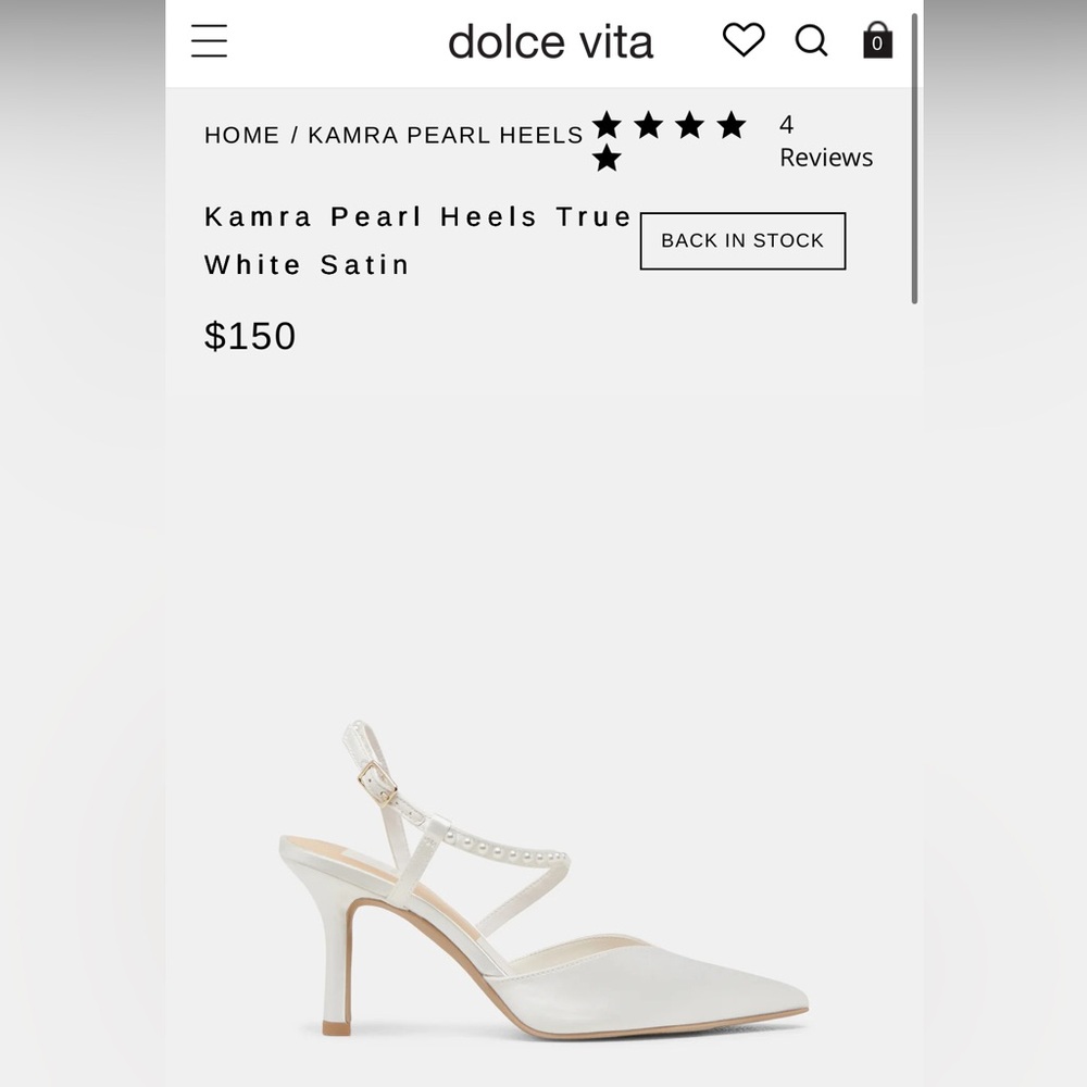 Dolce Vita Kamra Pearl Heels in White Satin